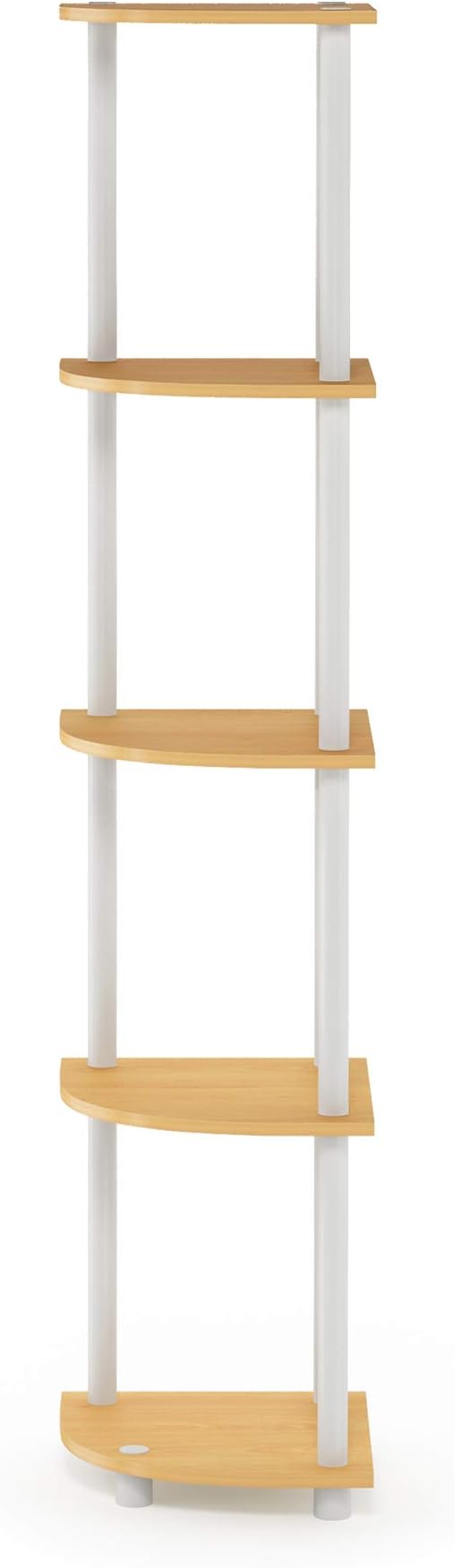 Furinno TURN-N-TUBE Corner Shelf, 5-Tier Corner Bookshelf, Open Storage Shelves - Image 10