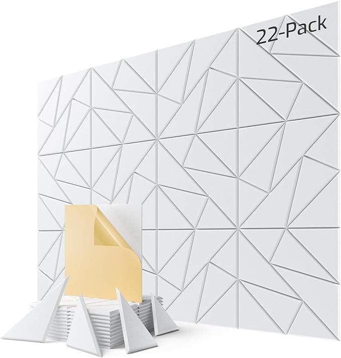 22-Pack Acoustic Panels, Peel & Stick Sound Proof Foam Panels by Lebenforce