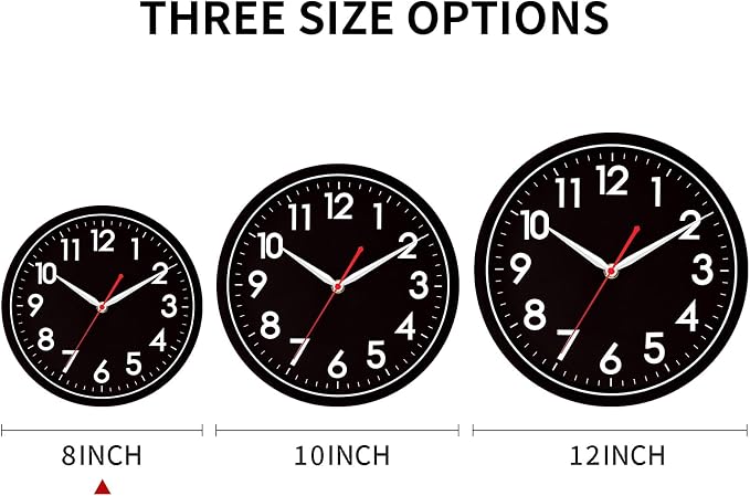 AKCISOT Wall Clock 8 Inch Silent Non-Ticking Modern Clocks Battery Operated - Image 3