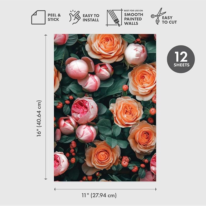 Main Street Peel and Stick Wallpaper Eco-Friendly Sheets 12 Pack, 11 X 16 Inch - Image 7
