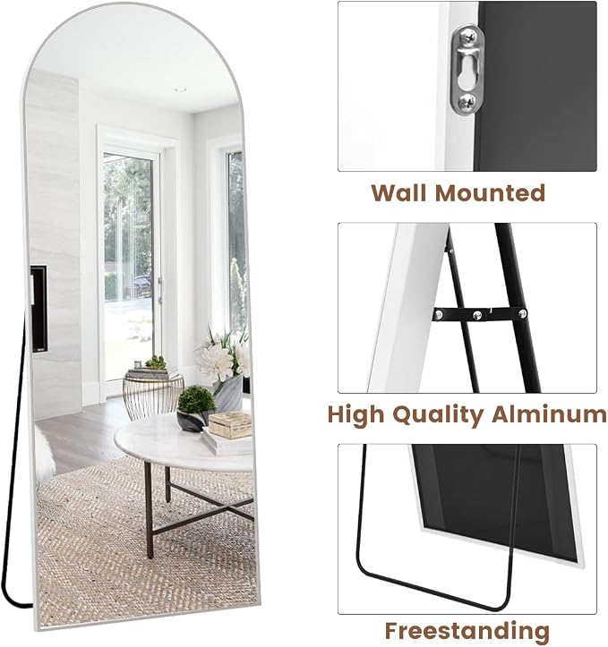Arched Floor Mirror, Standing Mirror Hanging or Leaning, Body Mirrors - Image 6