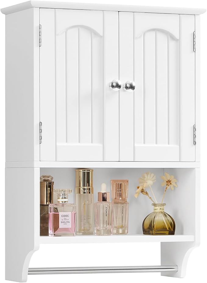 TEENFON Medicine Cabinet with Adjustable Shelves and Towel Rack, Wall Mounted by TEENFON