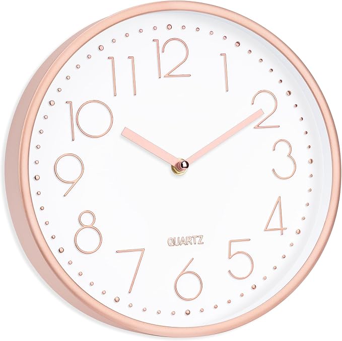 Foxtop Modern Wall Clock 10 Inch Non-Ticking Silent Battery Operated Round - Image 3