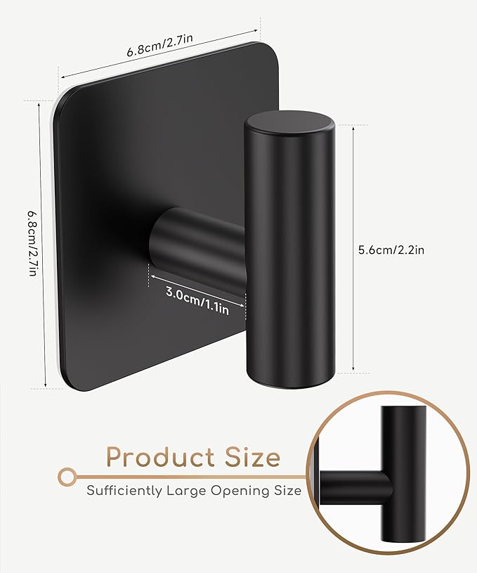 Aikzik 4 Pack Large Heavy Duty Wall Hooks - 26lb Max - Image 3