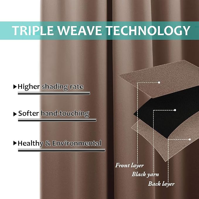 NICETOWN 100% Blackout Curtains Thermal, Noise Cancellation and Privacy Truly - Image 6