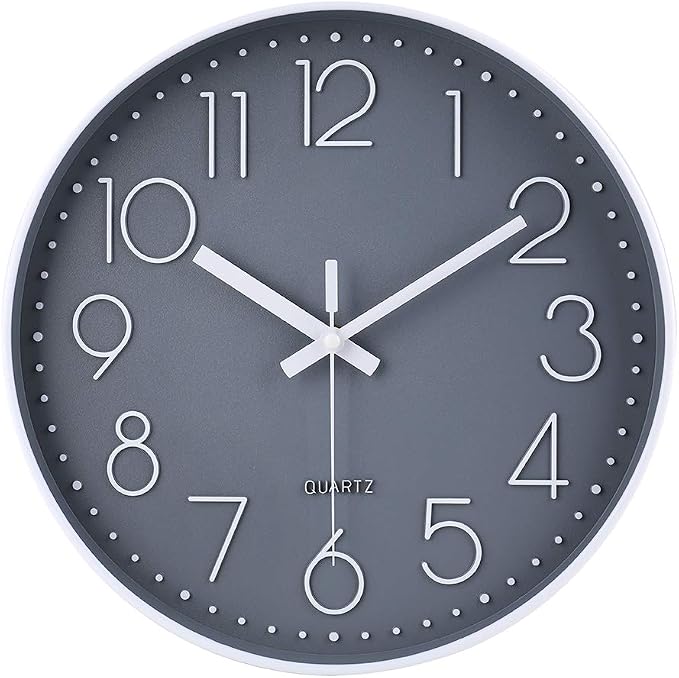 jomparis 16 Inch Gray Large Wall Clock Silent Modern Elegant Decor by JOMPARIS