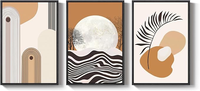 Framed Boho Mid Century Modern Wall Art - Image 6