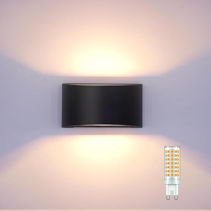 KICAAO Modern LED Wall Sconce, Warm White 3000K, Hardwired Indoor Black Wall - Image 2
