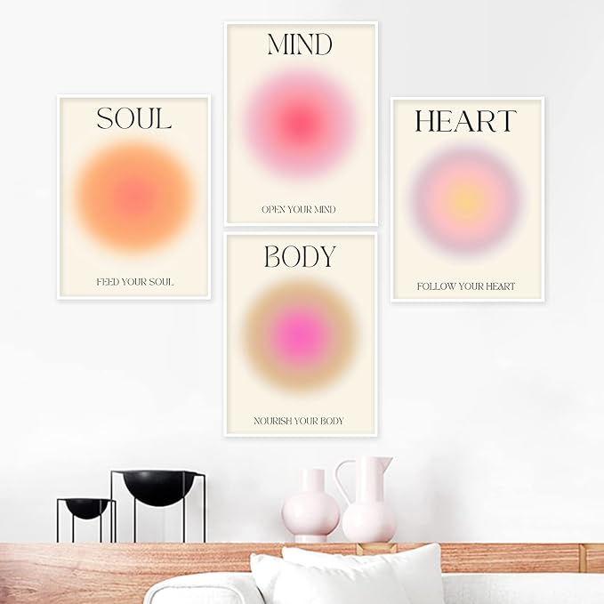 NCYEL 4 colorful abstract halo posters angel number positive energy - Image 2