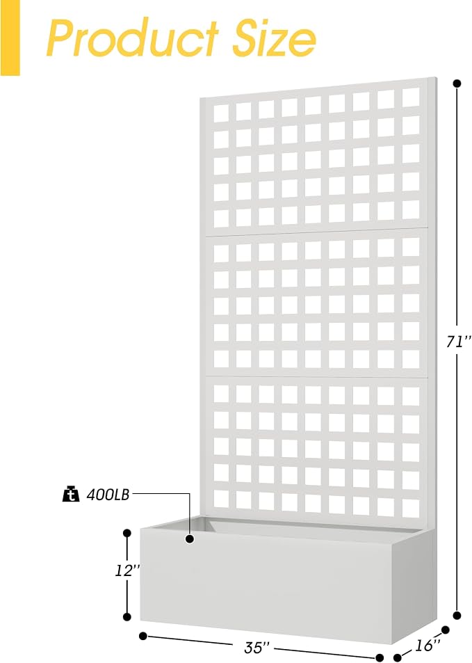 Metal Planter Box with Trellis, Planter Box Trellis with Privacy Screen and - Image 2