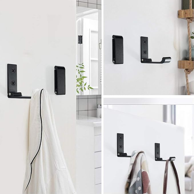 Folding Coat Hooks, Matte Black Wall Hooks - Image 7