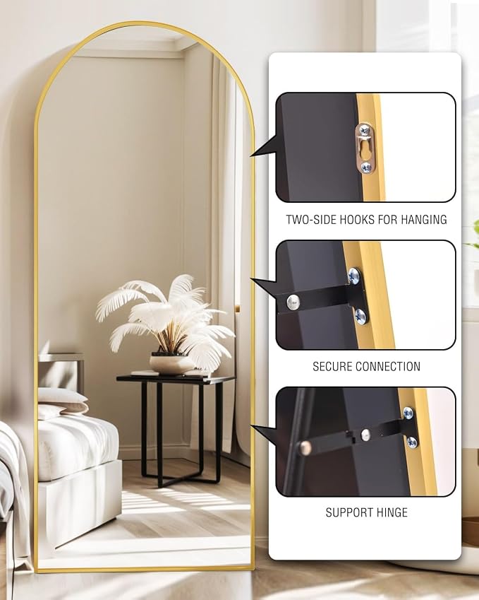 DMWOODFL 71"x26" Arched Full-Length Mirror - Image 3