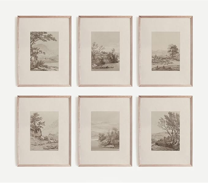 Joocrise Neutral Wall Art Decor Set of 6 Vintage Canvas Wall Art Rustic by Unknown