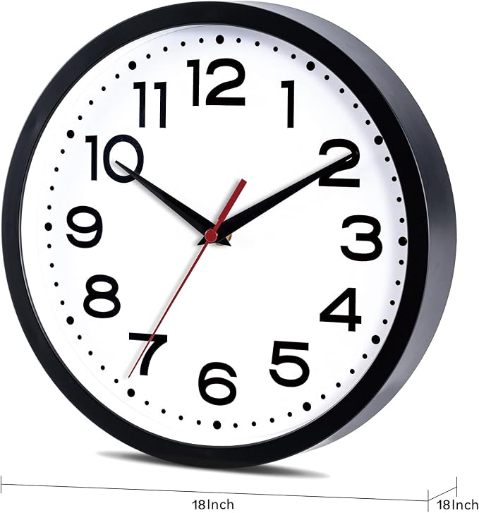 Roymnie Wall Clock Silent Non-Ticking Modern Clock Battery Operated 18 Inch - Image 5