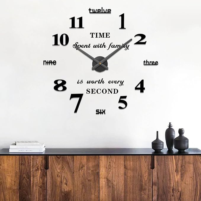 VANGOLD Large DIY Wall Clock Modern 3D Wall Clock - Image 9