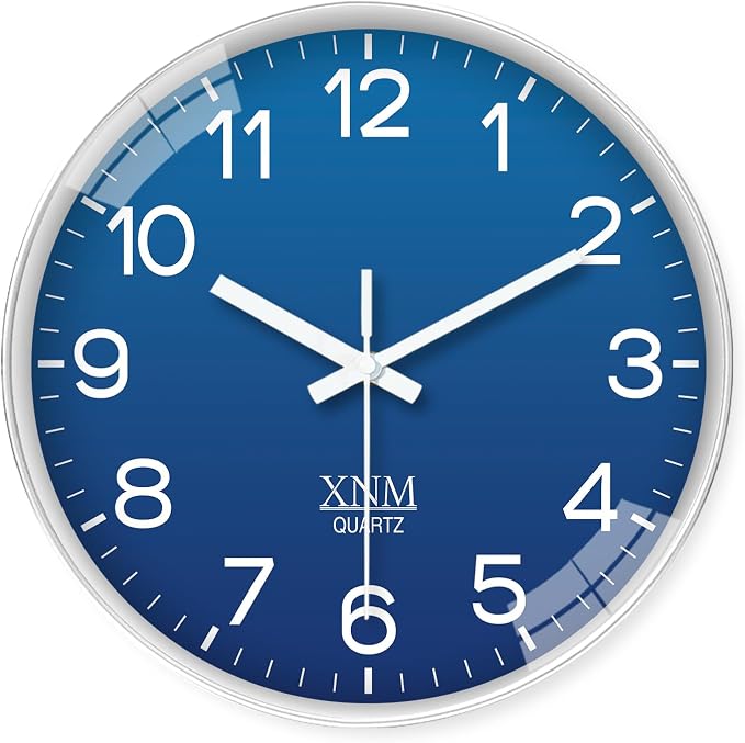 XNM 10 Inch Modern Navy Blue Clock by XNMwallclock