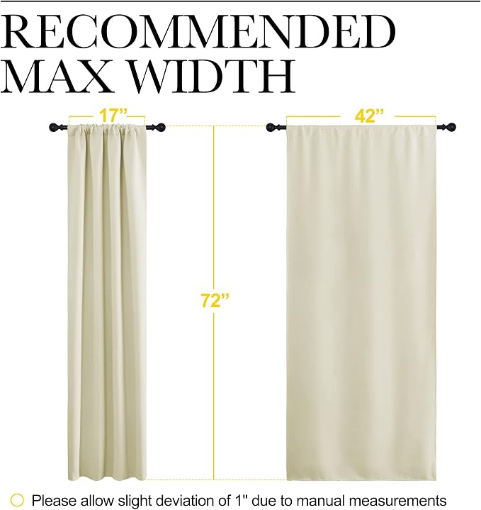 NICETOWN Beige Blackout Curtains - Image 7