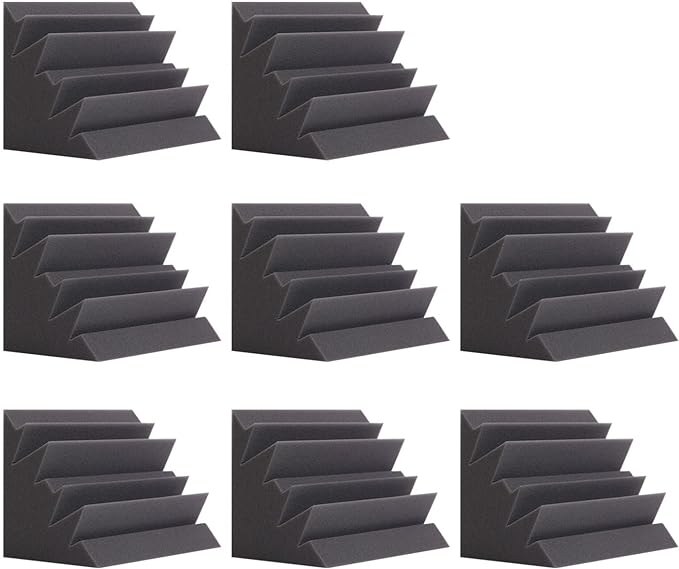 8 Pack - Bass Traps Acoustic Foam Corner, High Density and Fire-Proof Acoustic by SODOCT