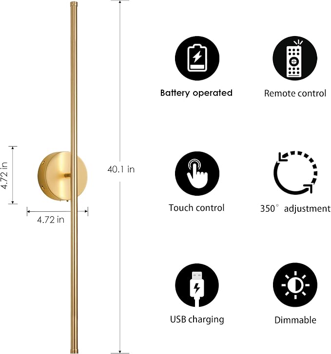 KARTOOSH Battery Operated Wall Sconces - Image 5