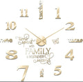 Junkin 3D Large Frameless DIY Wall Clock Modern Decor Family Quote Wall by Junkin