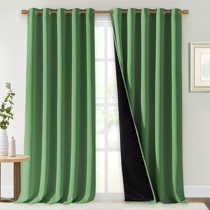 NICETOWN 100% Blackout Blinds, 70 inches x 108 inches, Forest Green, Laundry by NICETOWN