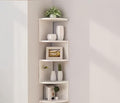 No-Drill Modern Corner Shelf Wall Mount, 5-Tier Floating Storage Rack, Corner by Frawenleco