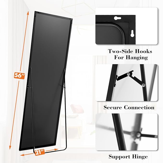 Sweetcrispy 56"x21" Full Length Mirror, Leaning or Standing Full Body Mirror - Image 5