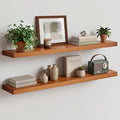 Homeforia Oak Floating Shelves 42 inch Long, High End Solid Real Wood 42inch by Homeforia