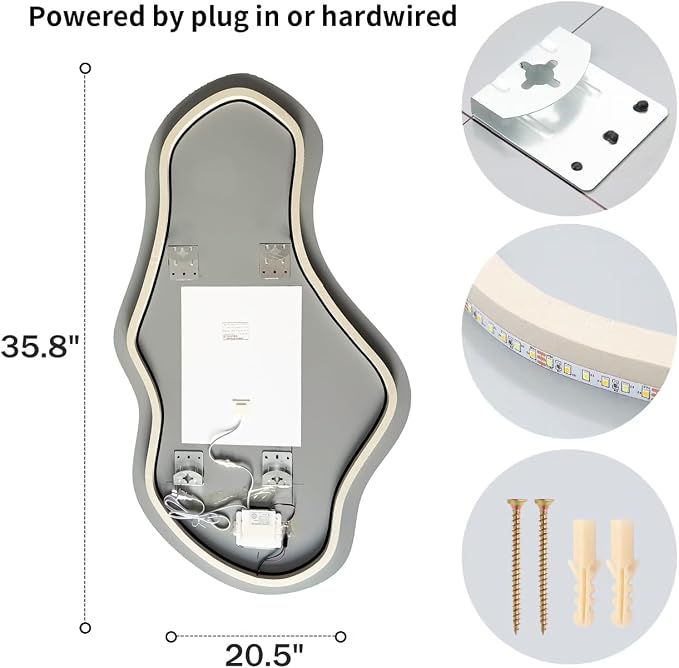 Modern Irregular LED Bathroom Mirror - Image 7