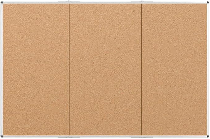 VIZ-PRO 96" x 48" Large Cork Bulletin Board, Foldable & Wall-Mounted Notice Pin - Image 2