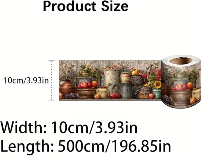 Harvest Jar Wall Border 196x4 Inch Peel and Stick Rustic Fall Pumpkin Sunflower - Image 9