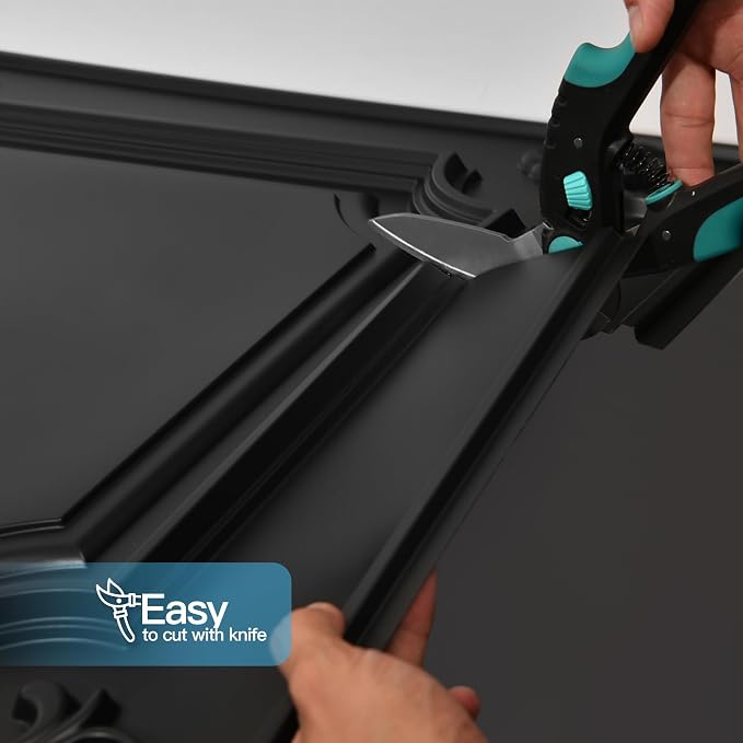 Art3d Drop Ceiling Tiles 24x24, Wainscoting Panels Glue Up 2x2, Cloud-Black - Image 4