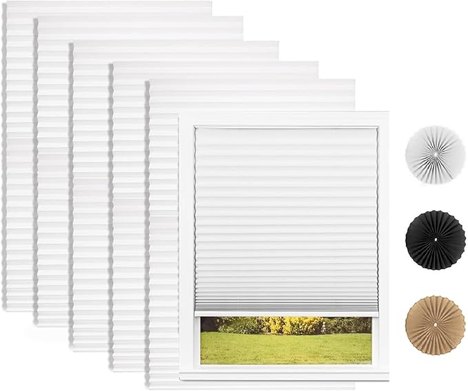 Changshade 12 Pack Temporary Shades, Pleated Paper Blinds by Changshade