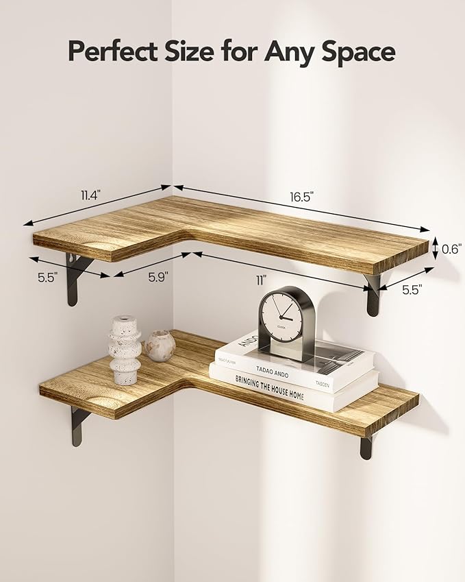 AMADA HOMEFURNISHING Corner Floating Shelves, Shelves - Image 2