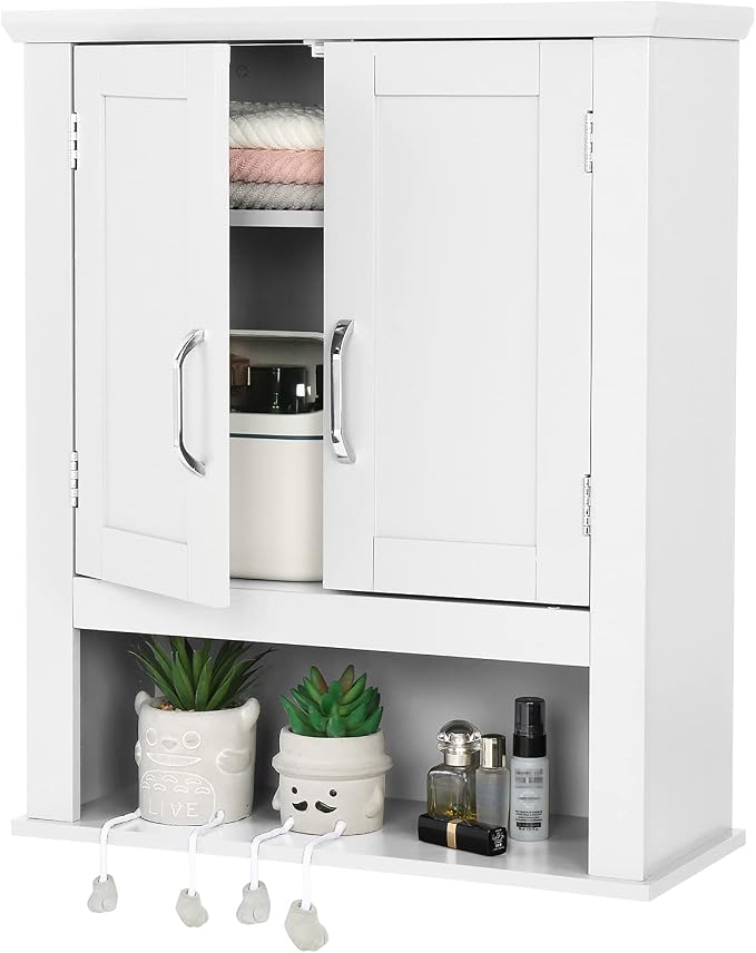 VINGLI Bathroom Wall Cabinet 21"x8.5"x25" Modern White Medicine Wall Mount by VINGLI