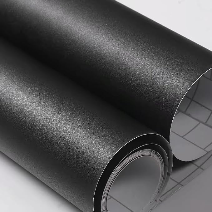 Yancorp Matte Black Contact Paper Solid Wallpaper Plain Vinyl Film - Image 2