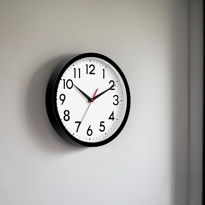 DAXSMY Wall Clock Analog 10 Inch Silent Non Ticking Battery Operated Modern - Image 10