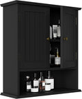 Smuxee Black Wall Cabinet, 2-Door Medicine Cabinet by Smuxee