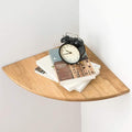 Corner Shelf, Solid Oak Wood Floating Corner Shelves Wall Mount Round End by Coamily