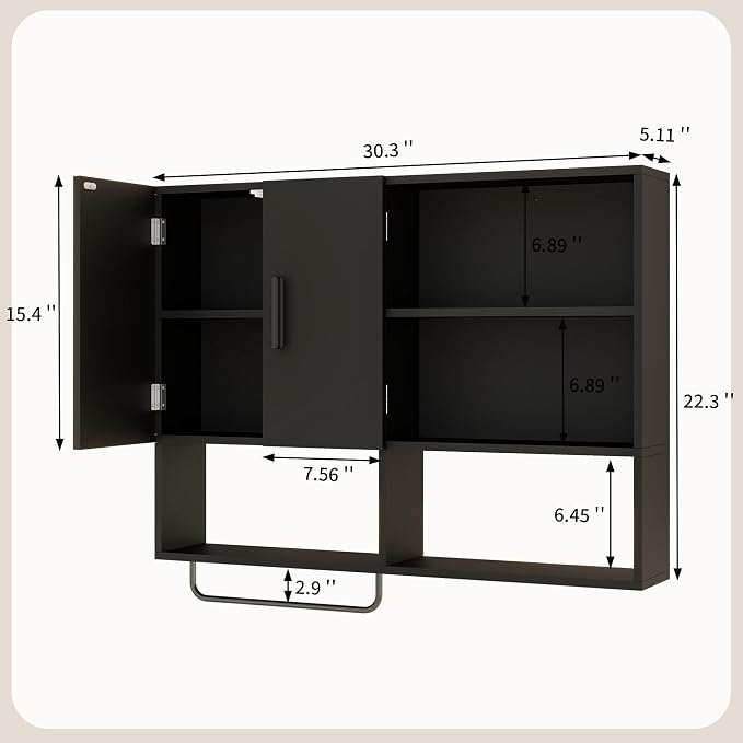 Medicine Cabinet, Wooden Bathroom Wall Cabinet - Image 2