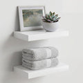 Homeforia White Floating Shelf 12 inch, High End Solid Real Wood Small 12inch by Homeforia