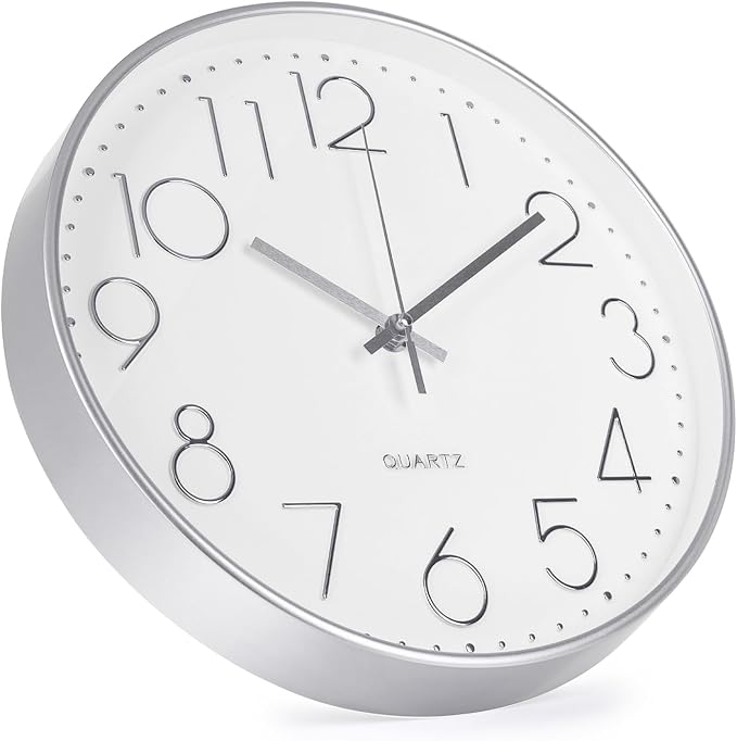 Wall Clock 10 Inch Non-Ticking Silent Modern Simple Style Round Decor Clock - Image 2