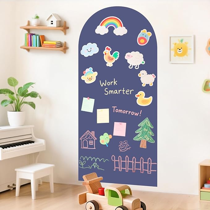 Arch Magnetic Wall Decal 39.3x17.5 Inch Magnetic Chalk Board Sticker Magnet by OMKSIH