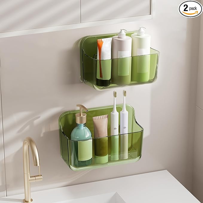 Diesisa 2pc Acrylic Wall Mount Organizer, Adhesive Cabinet Door Organizer by Home
