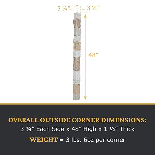 AZ Faux High-Density Polyurethane Faux Stone Flush Outside Corner - Image 3