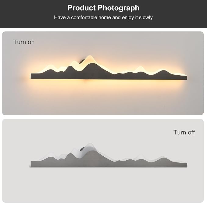 Qcyuui Wall Sconce with Remote Control 47.2inch Dimmable LED Wall Lights Black - Image 6