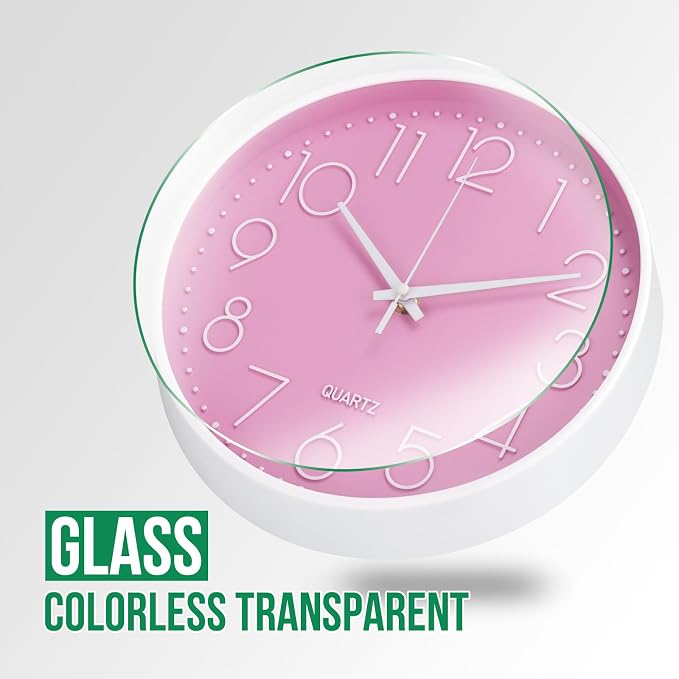 Wall Clock 10 Inch Non-Ticking Silent Modern Simple Style Round Decor Clock - Image 5