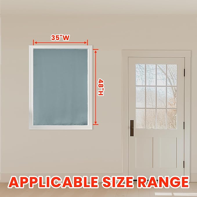 AJAZZ 100% Blackout Self Adhesive Curtains Small Window Short Temporary - Image 5