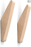 COCOYA 2Pack Natural Rubber Wood Wall Hooks 25 LBS by COCOYA