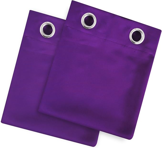 LEMOMO Blackout Curtains 66 x 72 Inch Long Purple Curtains Set of 2 Panels Room - Image 9
